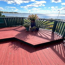 slip and slide into the ocean Deck cleaning in Barrington RI prep for paint  Image